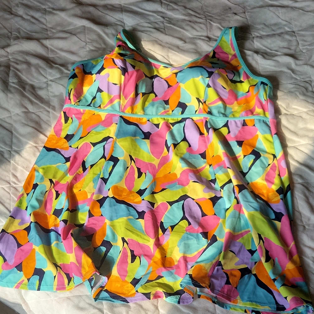 Colorful Swimtop Dress With Bottoms